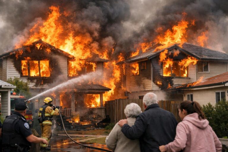 ʼThe flames spread so quicklyʼ: Hobart residents evacuated as a house fire reaches a neighbouring home