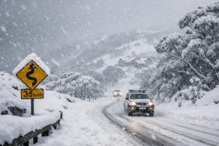 Heavy snow blankets the Snowy Mountains as the Bureau issues a severe weather warning for the alpine region