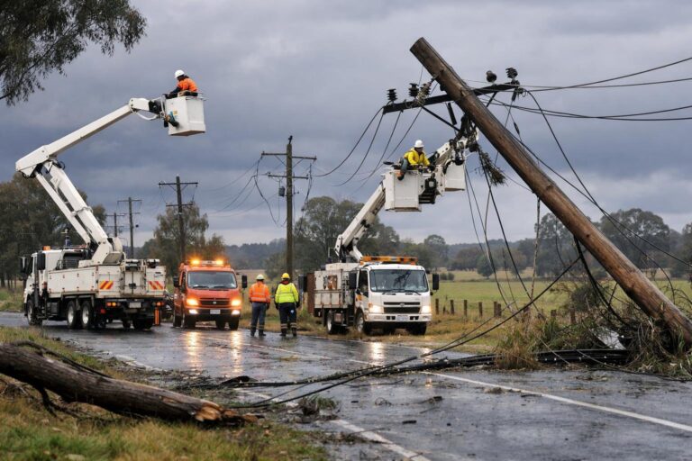 Thousands left without power in regional Victoria as crews repair storm-damaged lines