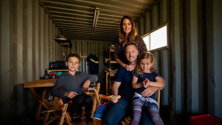 A family of four from the Sunshine Coast moved into a shipping container in 2022 and now spend almost nothing on rent