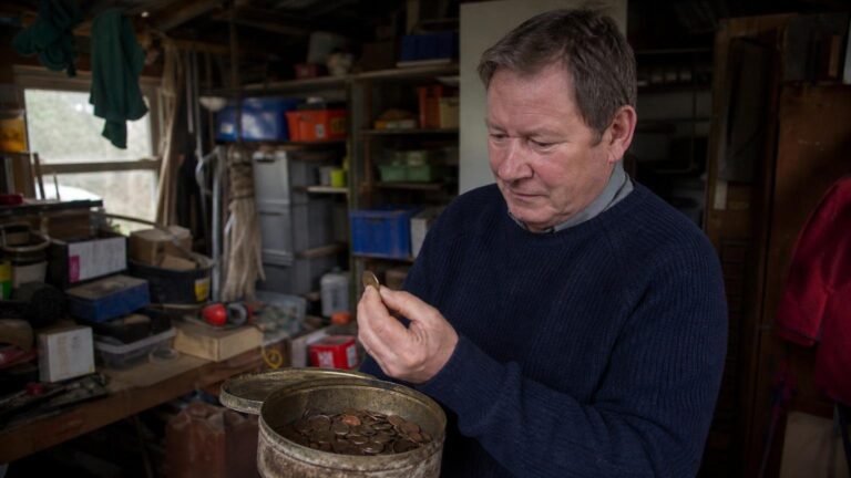 A man in Ballarat found a tin of pre-decimal Australian pennies in his late uncleʼs shed and one coin alone paid for a car